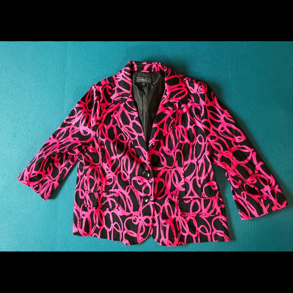 Elementz large black & hot pink jacket